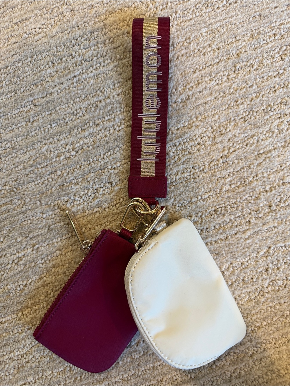 lululemon athletica Maroon and White Key & Card Holder Wristlet - Picture 2 of 2